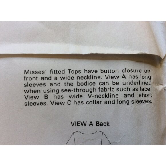 Misses Blouse Pattern Long or Short Sleeve XS - XL Kwik Sew 2103 UNCUT Sealed - Picture 5 of 7